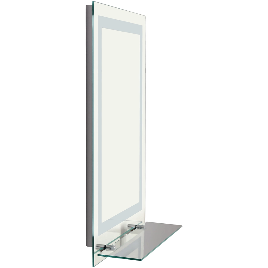 kleankin LED Badezimmerspiegel mit Glas-Ablage silber
