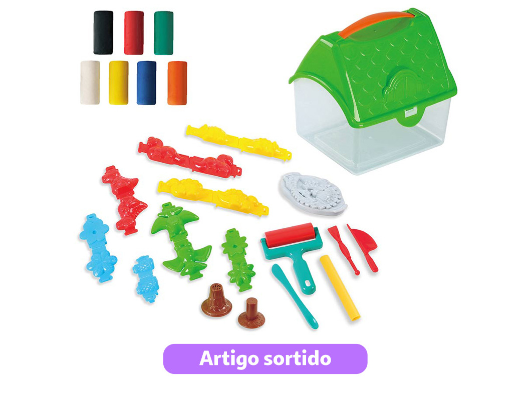 CASINHA COM PLASTICINA NATURAL ONE TWO FUN MODELOS SORTIDOS