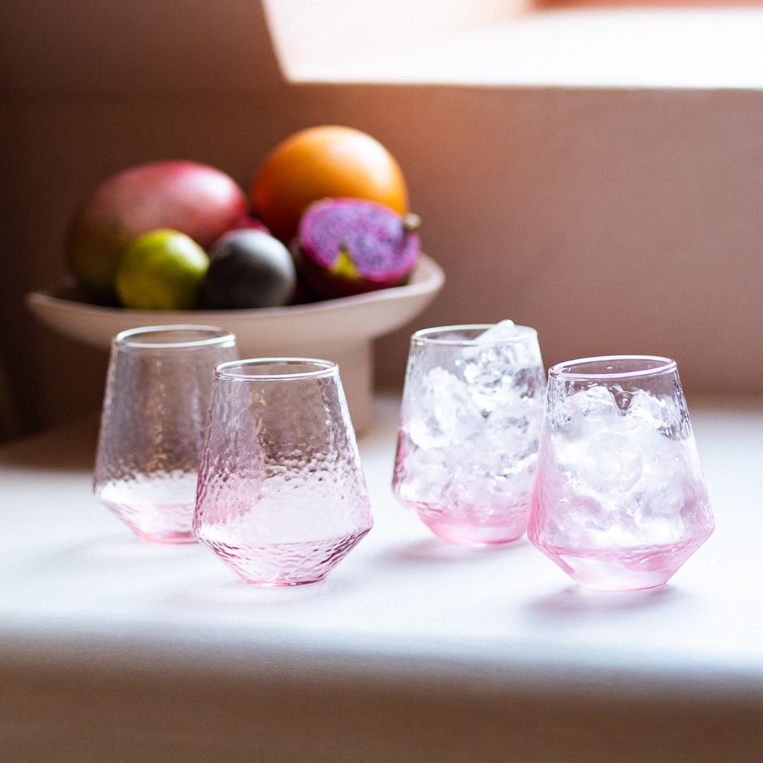 Waterglas Claude | Set van 4 | Wijnglas | 400ML | roze