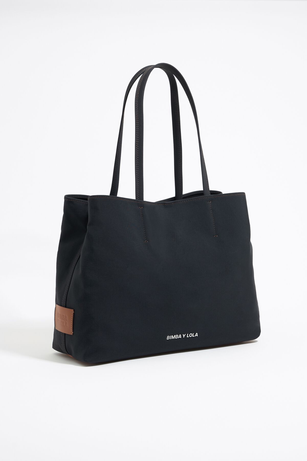 Sacola grande para compras com estampa de Chihuahua, em gabardine antracite.