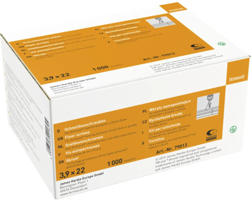 fermacell snelmontageschroeven voor afwerkvloerelementen 3,9 x 22 mm Verpakking = 1000 stuks