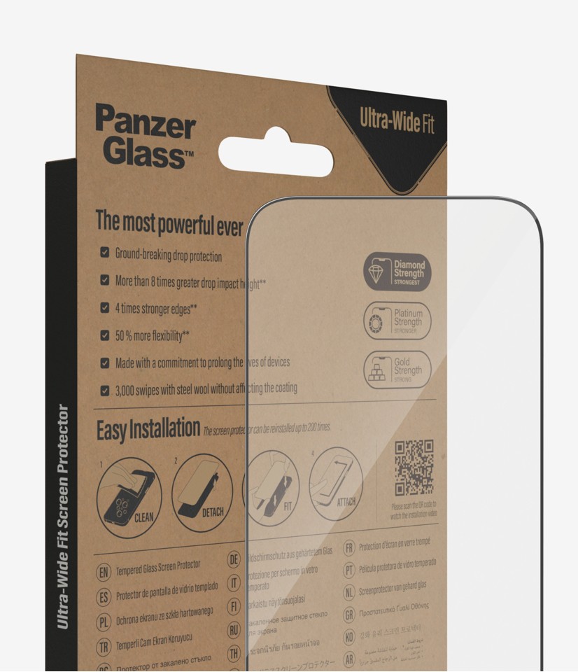 PanzerGlass - iPhone 14 Pro Ultra Wide Fit m. EasyAligner