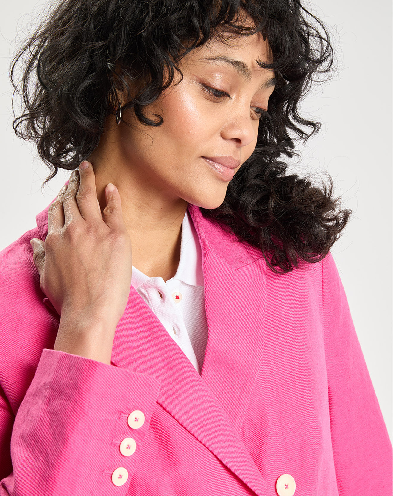 Tommy Hilfiger Blazer en Lin mélangé rose