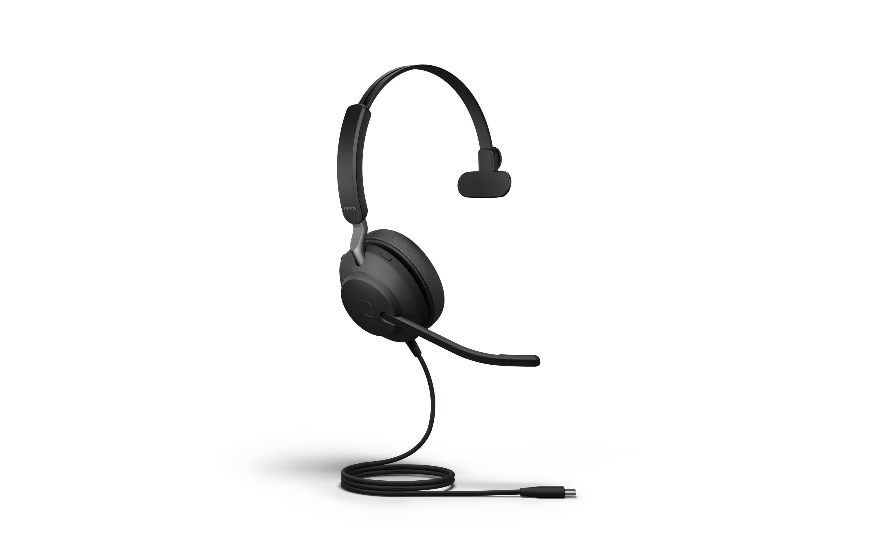 Headset Evolve2 40 SE Mono UC Schwarz, USB-CHerausragender Sound, überragende Geräuschunterdrückung, höchster Tragekomfort