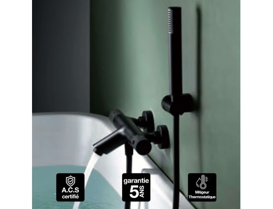 IMEX - Ensemble robinet mitigeur de baignoire thermostatique avec d...