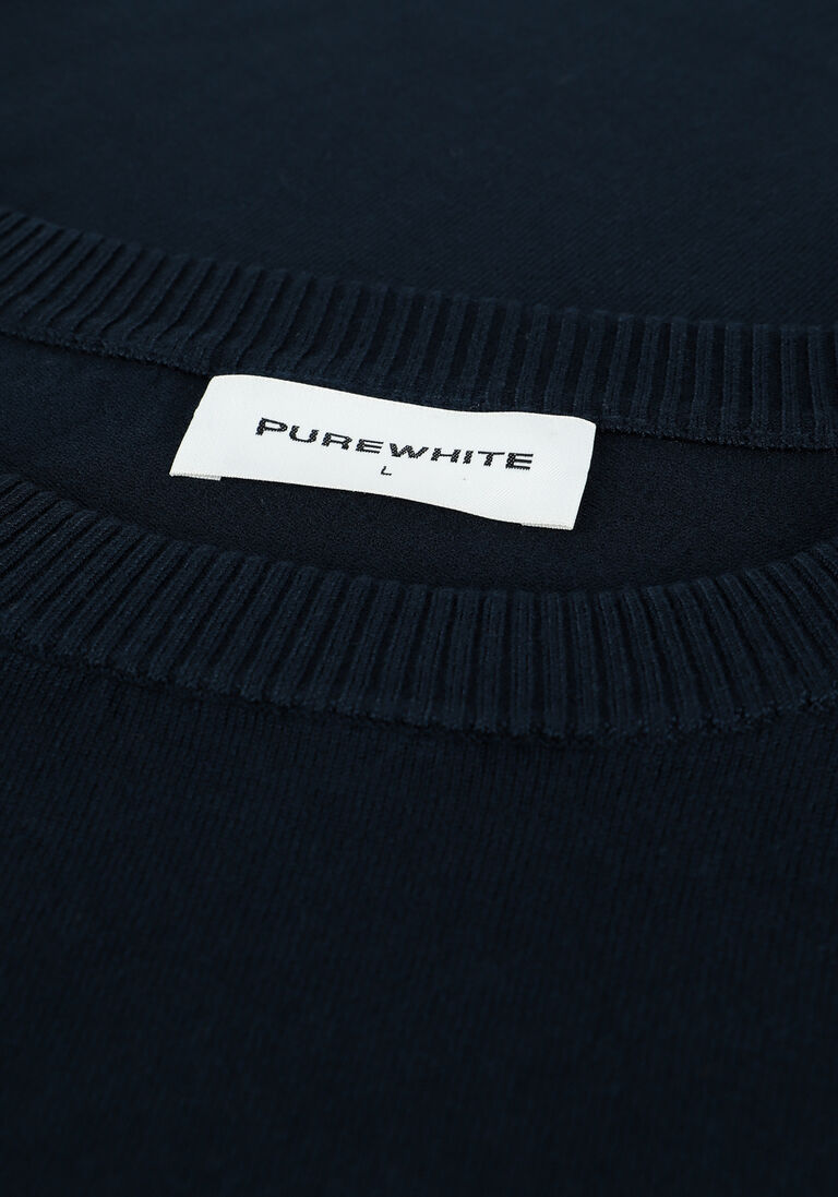 PUREWHITE donkerblauwe purewhite trui essential knit crewneck