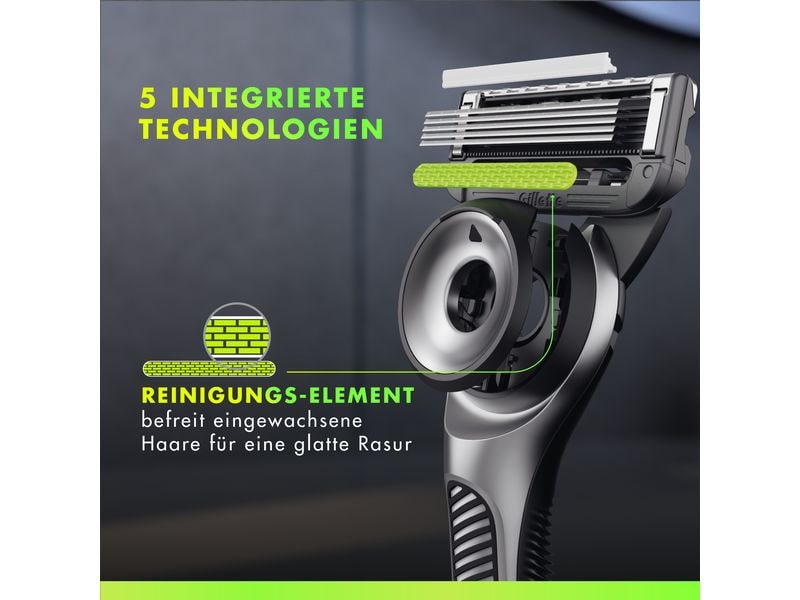 Gillette Herrenrasierer GilletteLabs 5er   Handstück   Wand Rasierer für Männer beinhaltet eine Wandhalterung für eine einfache Aufbewahrung