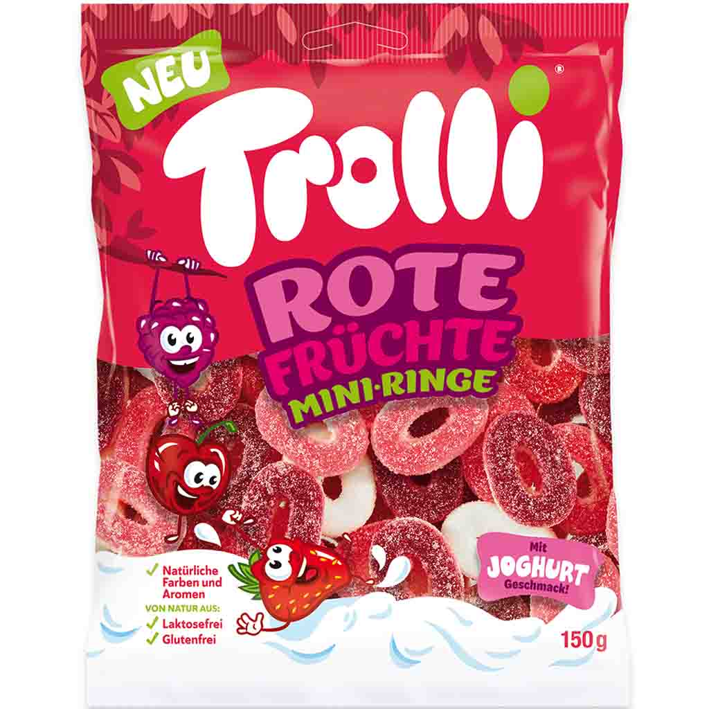 Trolli rote Früchte Mini Ringe 150g MHD:15.4.26