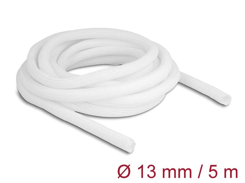 Delock Geflechtschlauch Selbstschliessend 5 m x 13 mm Weiss Delock Geflechtschlauch selbstschliessend 5 m x 13 mm weiss