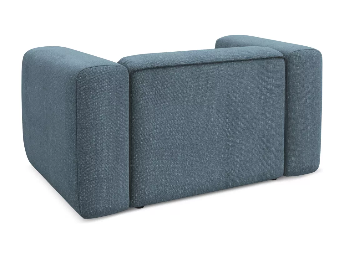 Fauteuil en tissu chenille - jeans - EKAHI