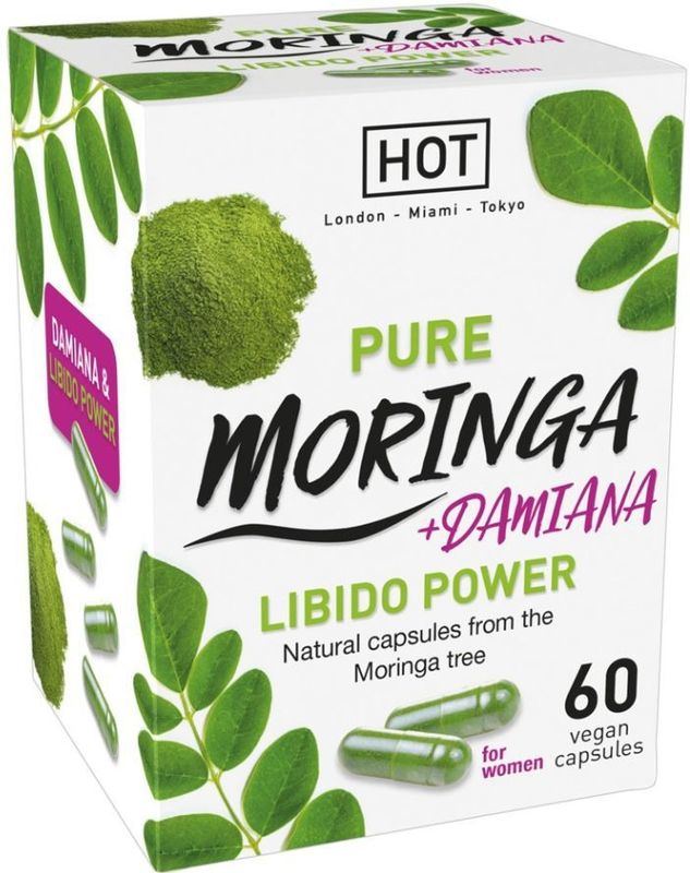 HOT - Pure Moringa + Damiana - Voedingssupplement - 60 Capsules - Veganistisch