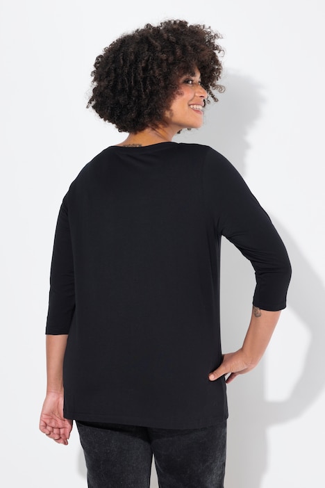 T-Shirt, Classic Fit, Collagen-Druck, 3/4-Ärmel