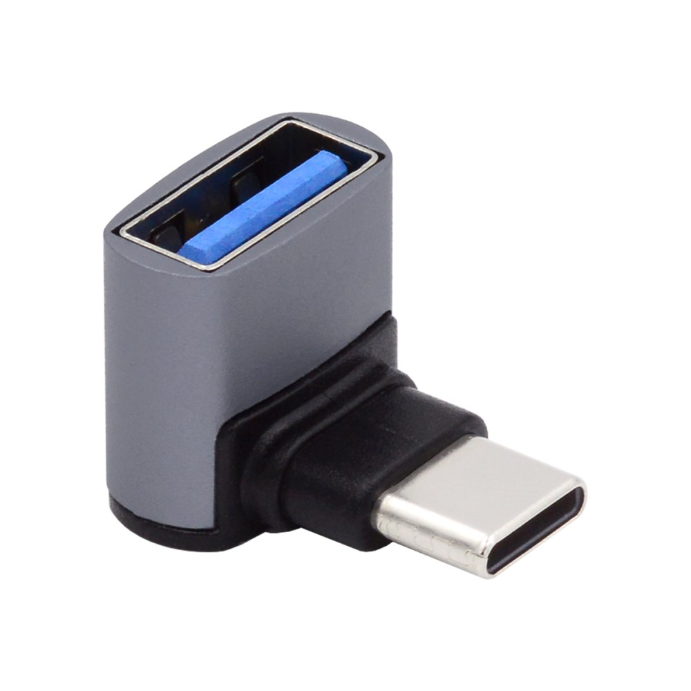 OTG USB A auf USB C Adapter Konverter 90° Grad-Winkel - Grau