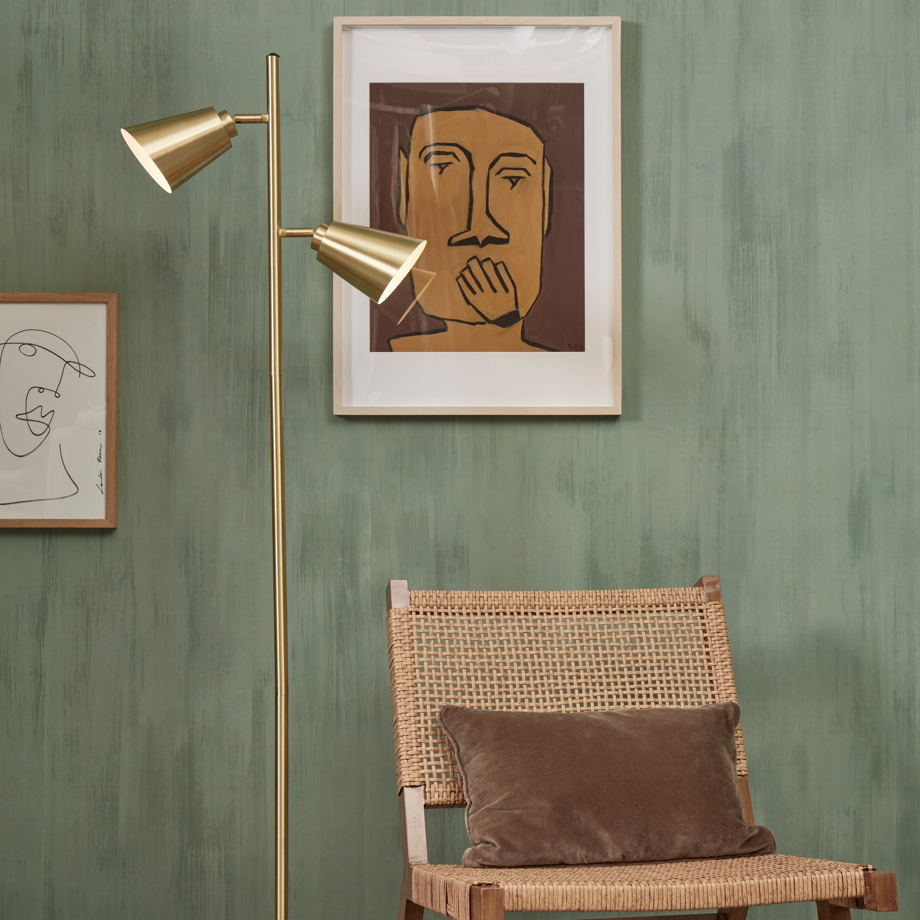 It's about RoMi Bremen Vloerlamp - 2-kap - Goud