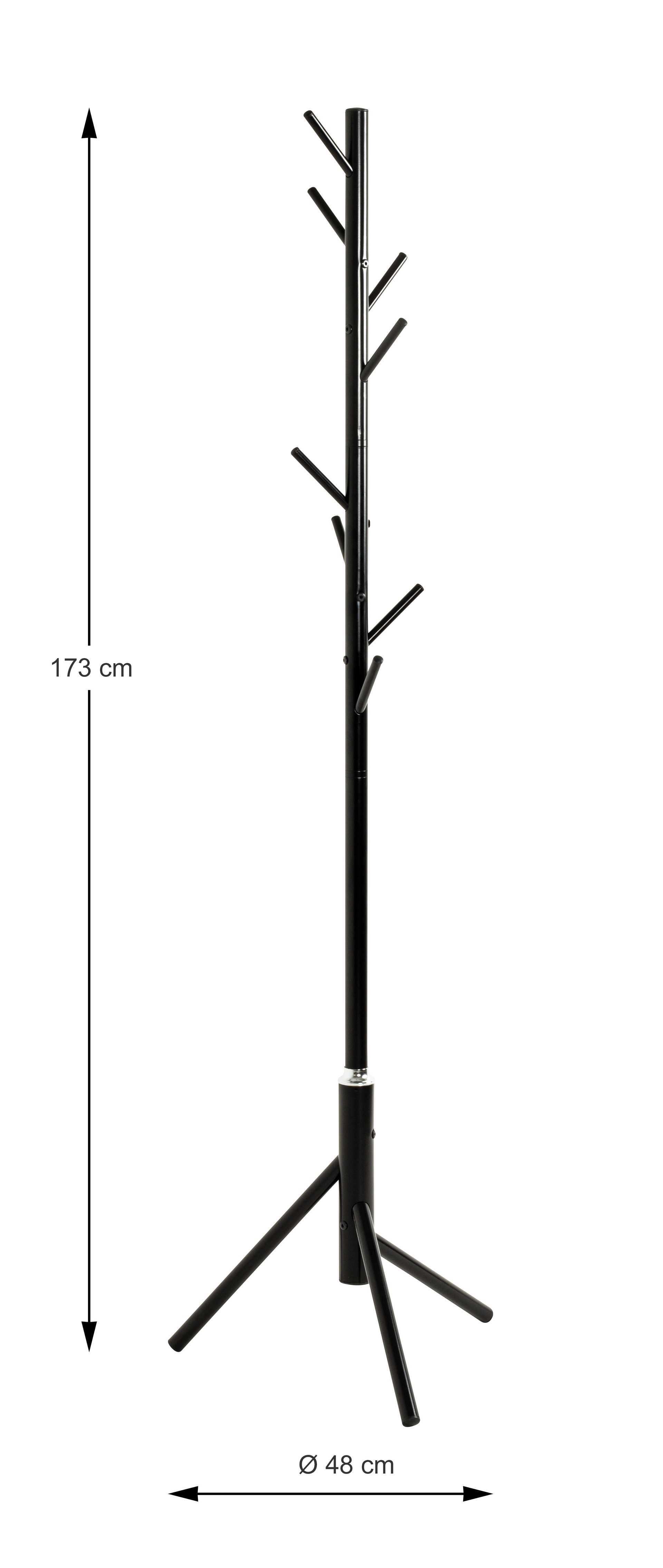 Garderobenständer 48 x 173 cm schwarz