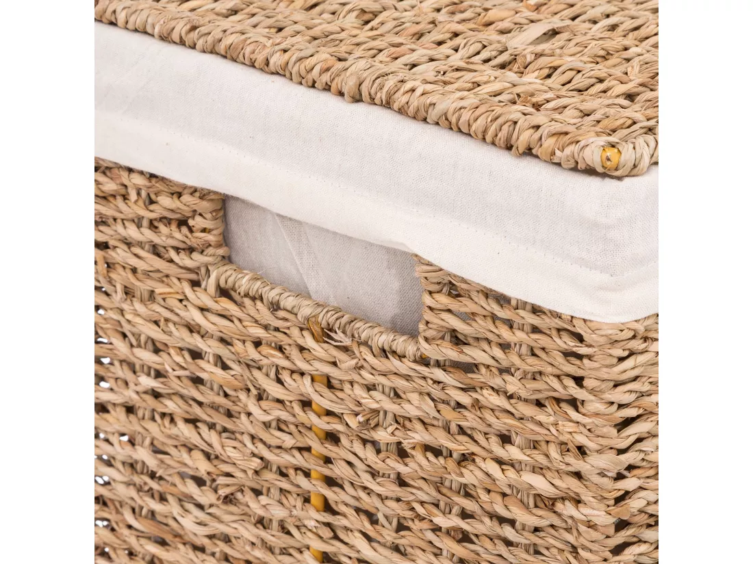 WELL HOME - Panier conteneur pour vêtements ou linge, format rectangulaire 40L