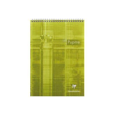 Clairefontaine - Bloc notes Pupitre - A4 - 160 pages - grands carreaux - à spirales - blanc