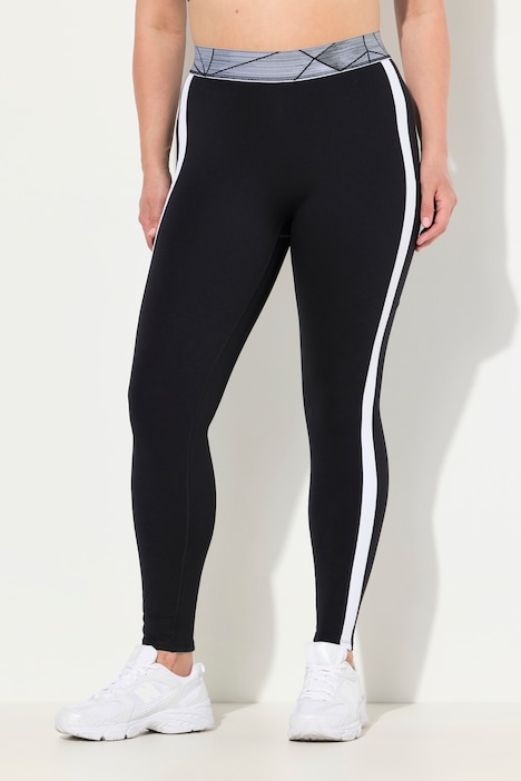 Leggings, Streifen, Taschen, High Waist, Elastikbund