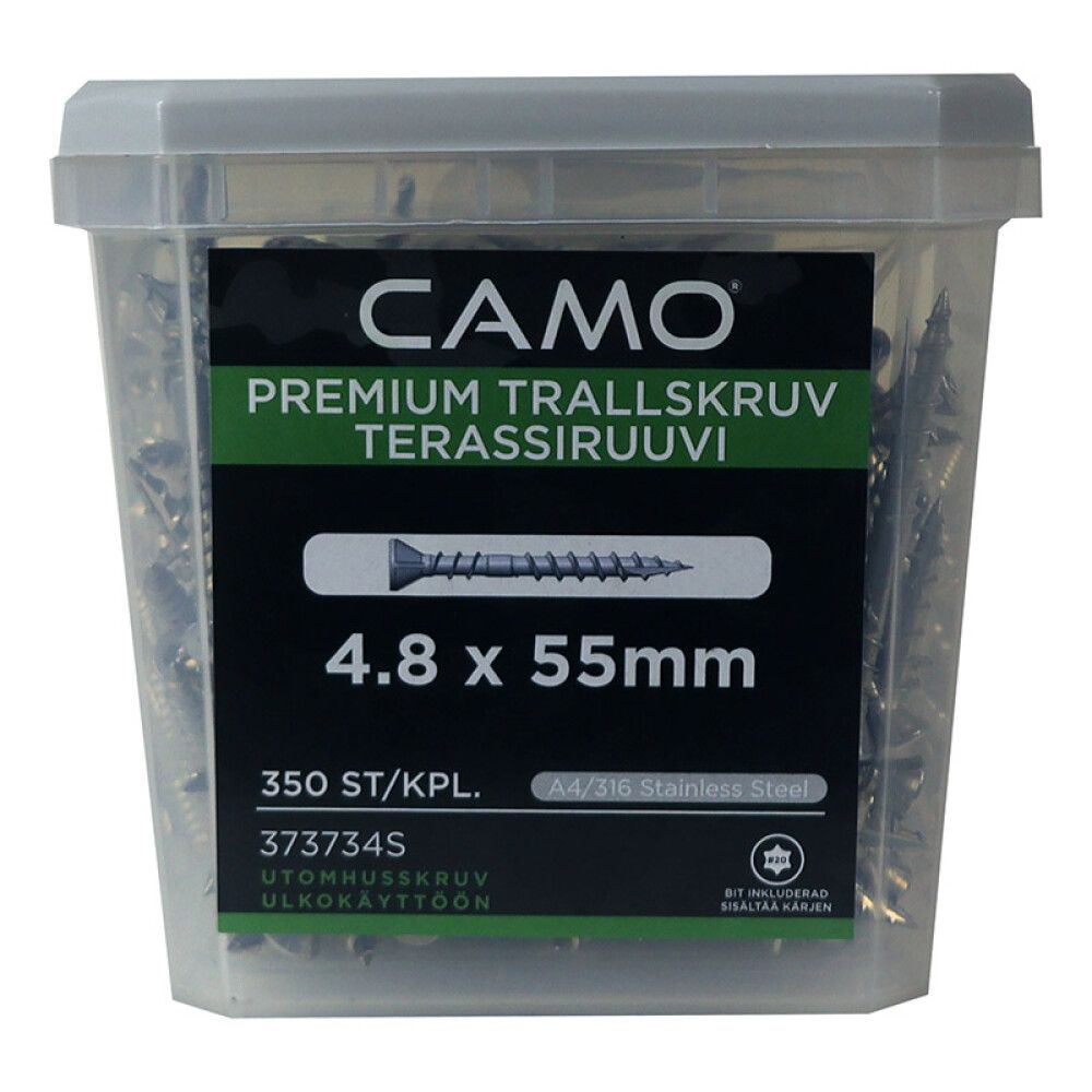 TERRASSESKRUE CAMO 4,8X55MM PREMIUM 350STK/PK