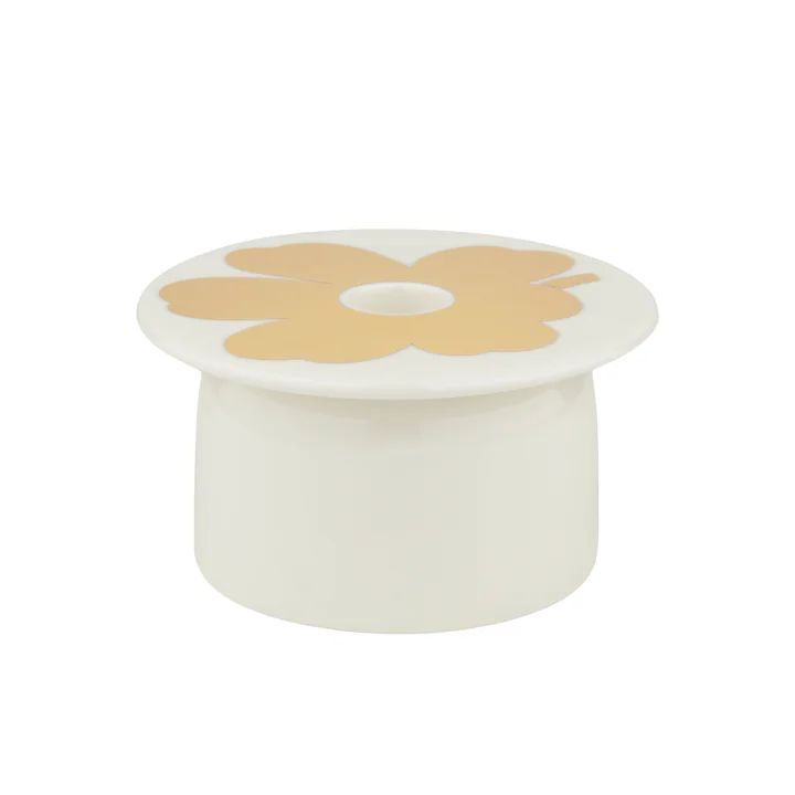 Marimekko - Oiva Unikko Kerzenhalter, weiss / gold