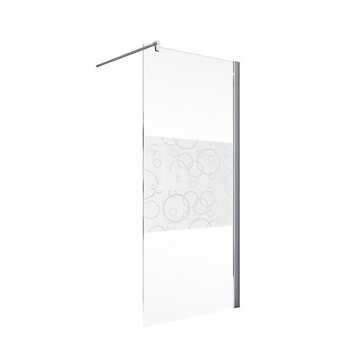 Paroi latérale fixe pour porte de douche pivotante 80 cm NewStyle Schulte verre transparent anticalcaire Cercles
