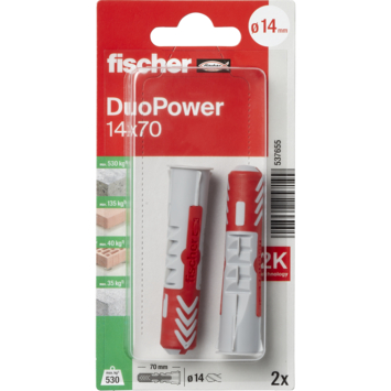 Fischer Universeelplug DuoPower 14x70mm 2 stuks