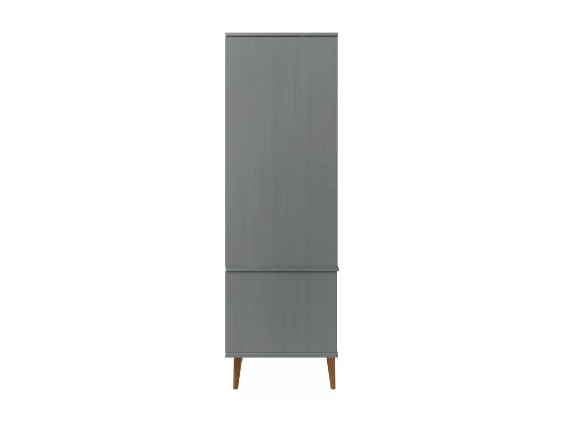 Garde-robe MOLDE Gris 90x55x175 cm Bois massif de pin