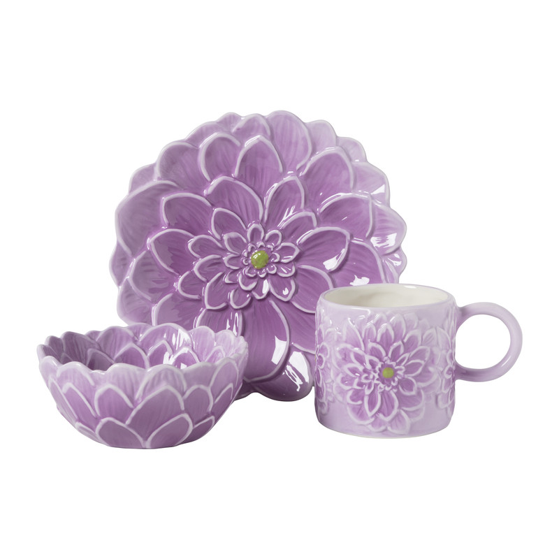 Schaaltje bloem - lila - ø14.5x6.6 cm