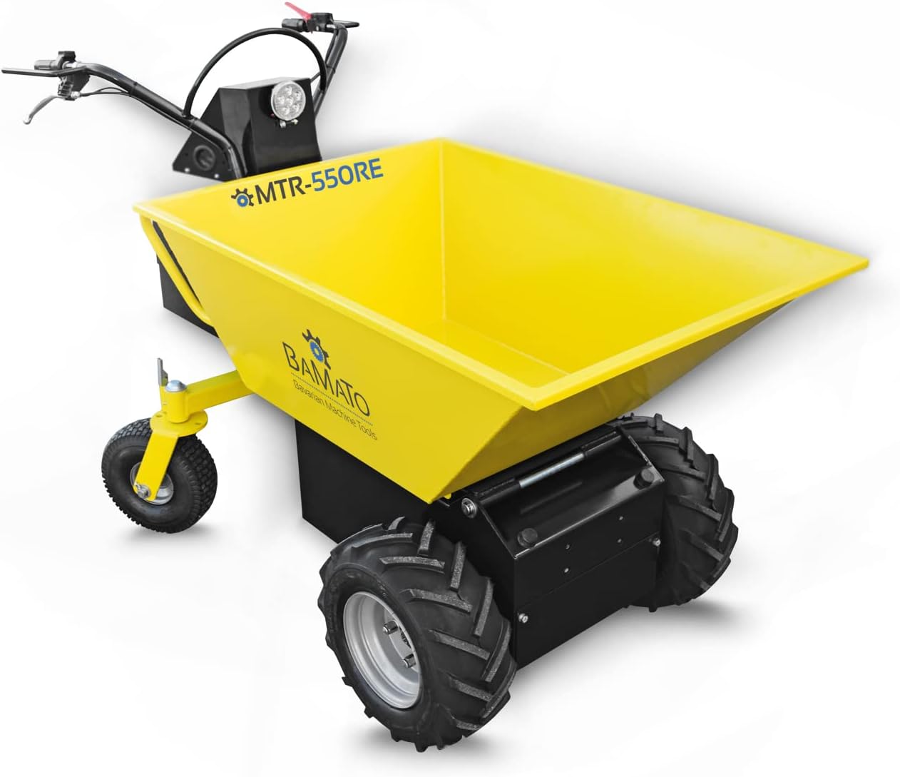 BAMATO Mini Raddumper MTR-550RE | mit Elektroantrieb | verstärkter Mulde | 500 kg Traglast | 750W Leistung | Bis zu 8 Stunden Betriebszeit | Raddumper Dumper Elektroschubkarre Schubkarren