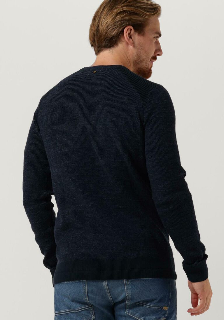 PME LEGEND blauwe pme legend trui long sleeve r-neck cotton rib