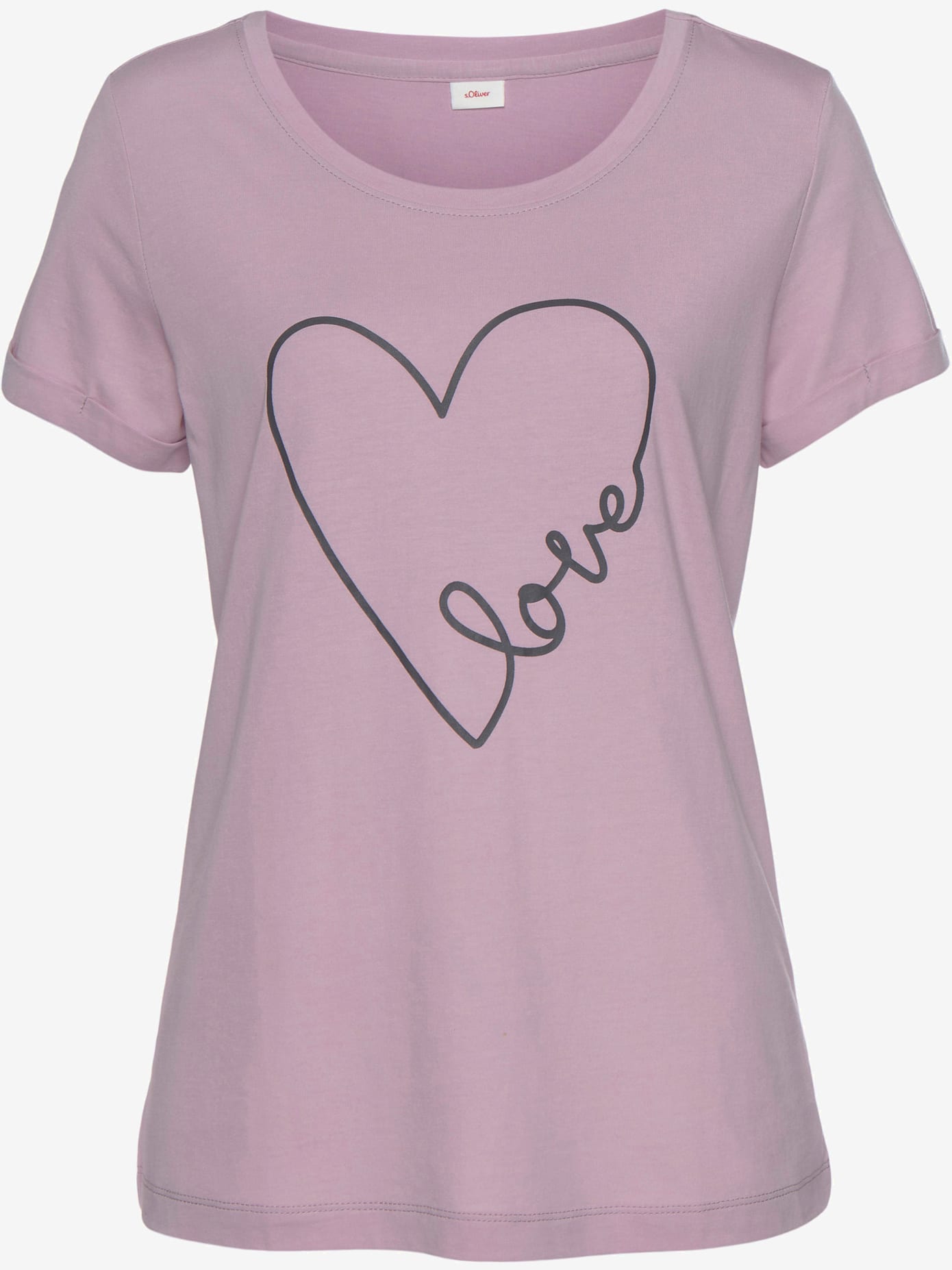 Pyjama court t-shirt à encolure ronde et manches courtes avec revers aux ourlets