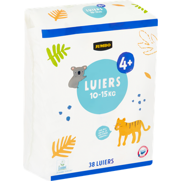 Jumbo Luiers Maat 4+ 10-15 kg 38 Stuks