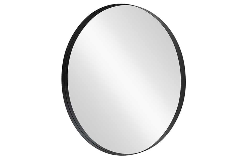Runder Wandspiegel PORTRAIT 75cm schwarz mit Metallrahmen