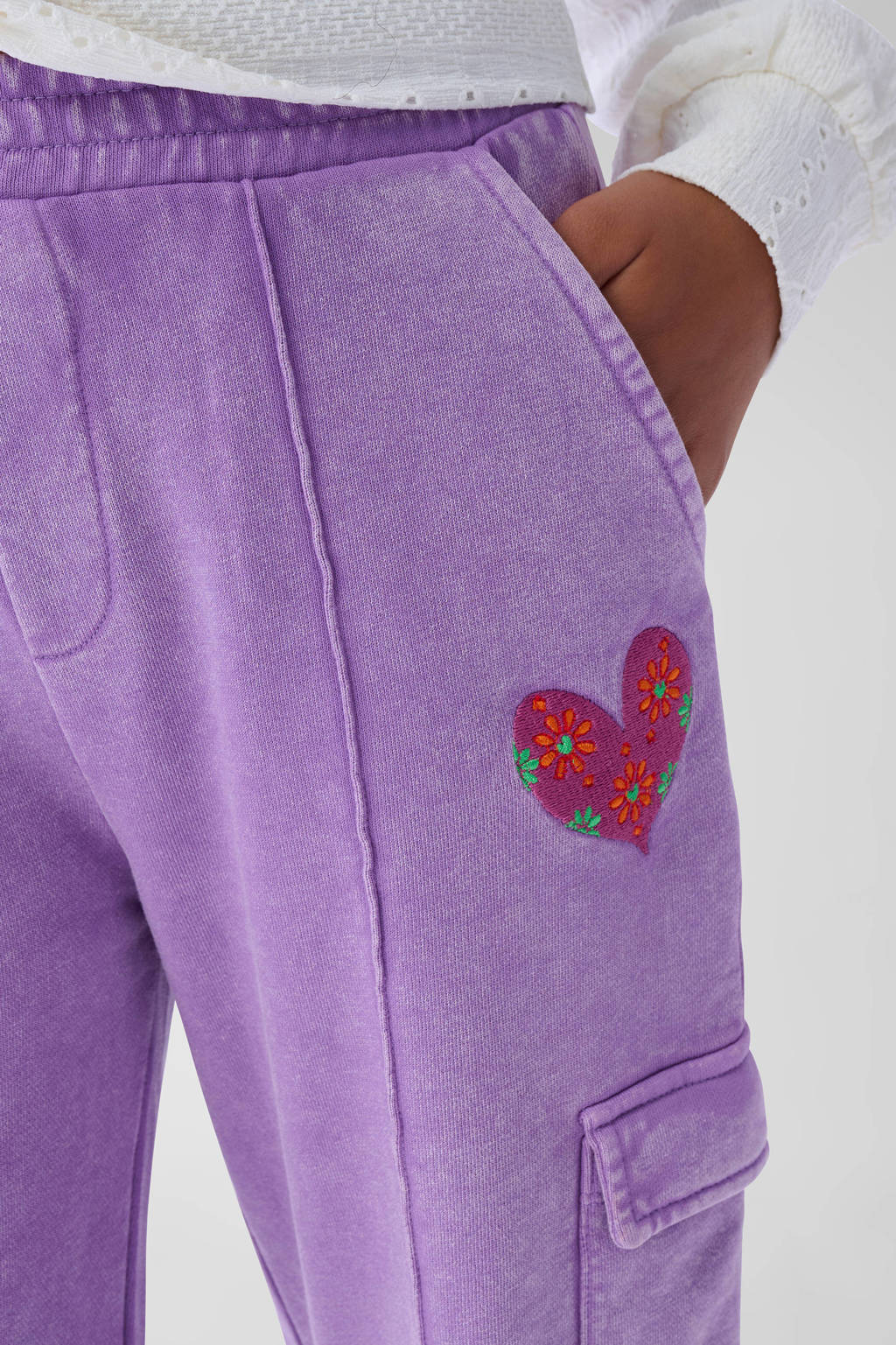 Shoeby high waist straight fit cargobroek paars
