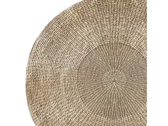 Tapis rond naturel en posidonie 150 cm - Tanzanie