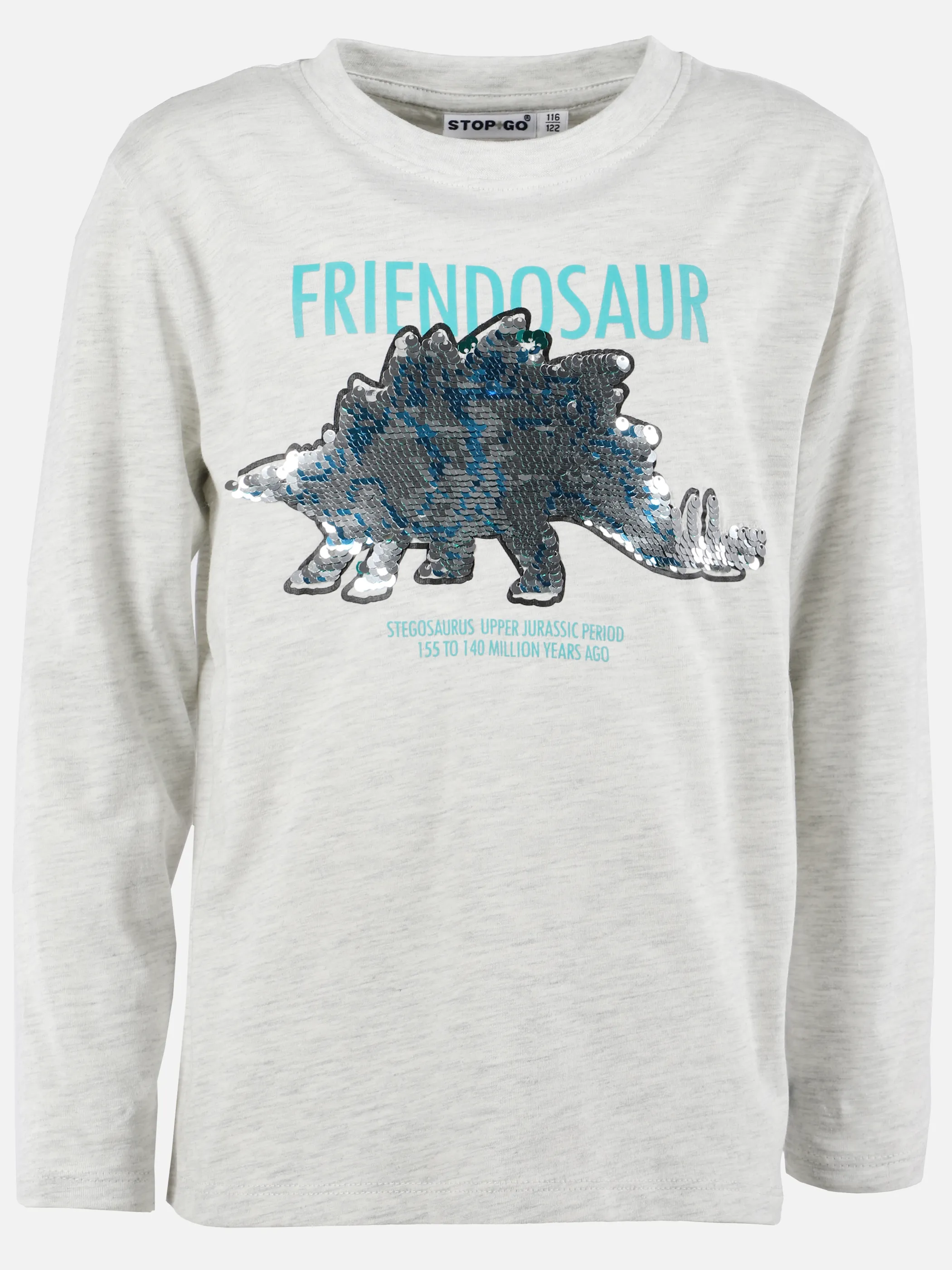 Jungen Langarmshirt mit Paillettenmotiv und Print