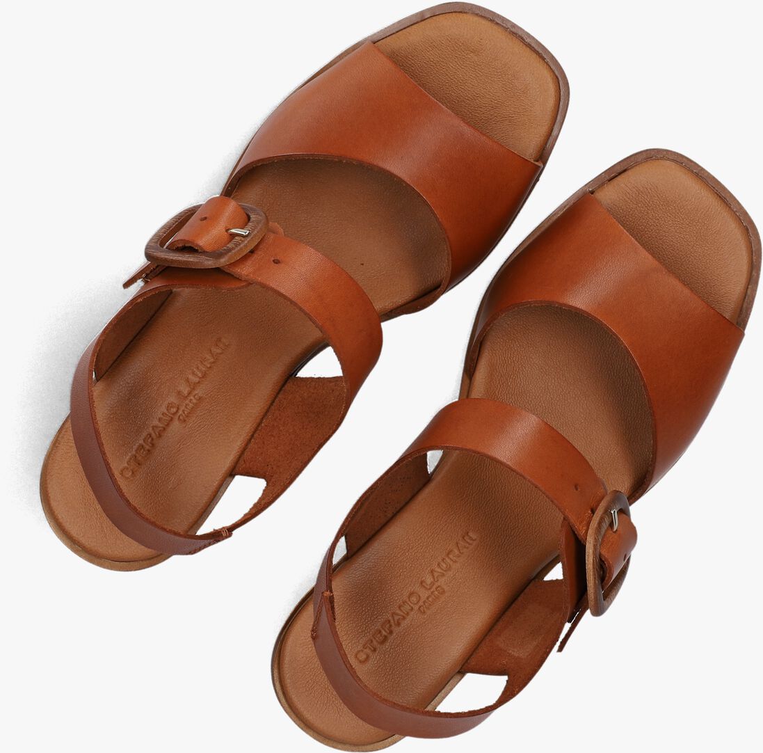 cognac stefano lauran sandalen met hak 930