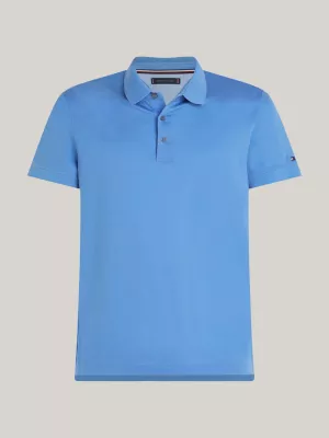 Polo Slim Mercerizada com Bordado de Bandeira