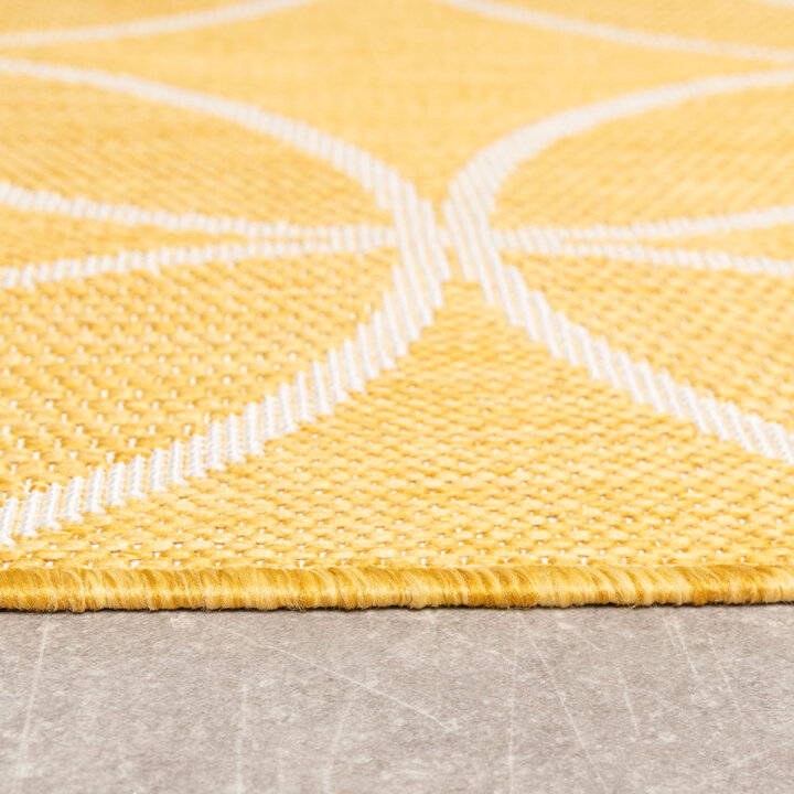 Geometrisch buitenkleed - Faro Ripple Geel