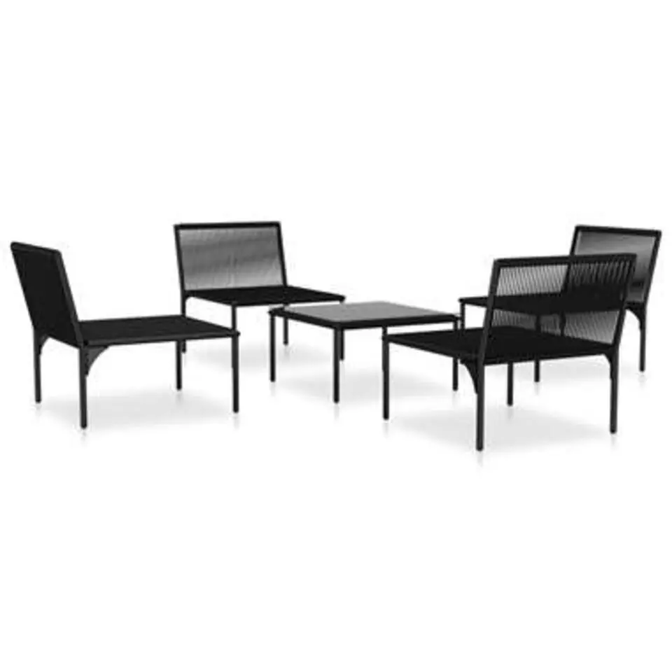 vidaXL - Loungeset - Zwart - PVC