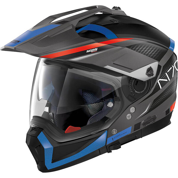 Nolan - Casque N70-2 X Earthquake N-Com Noir / Bleu / Rouge