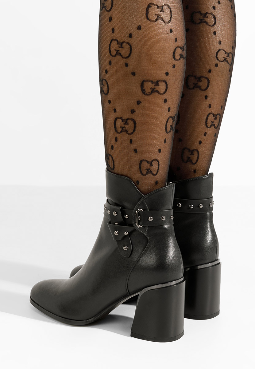 Bottines à talon noires Viktoria