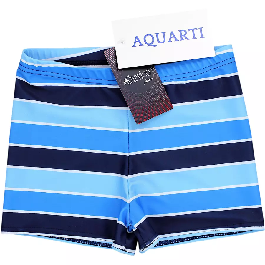 Aquarti Jungen Badehose Gestreift mit Motiven türkis