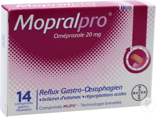 Mopralpro Oméprazole 20mg Reflux Gastro-Œsophagien 14 Comprimés Gastro-Résistants
