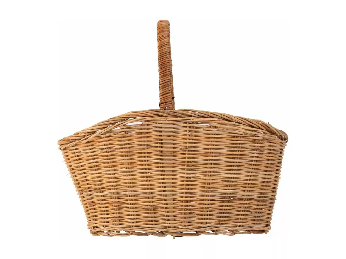 Panier ovale en osier marron 32x21x16-30h