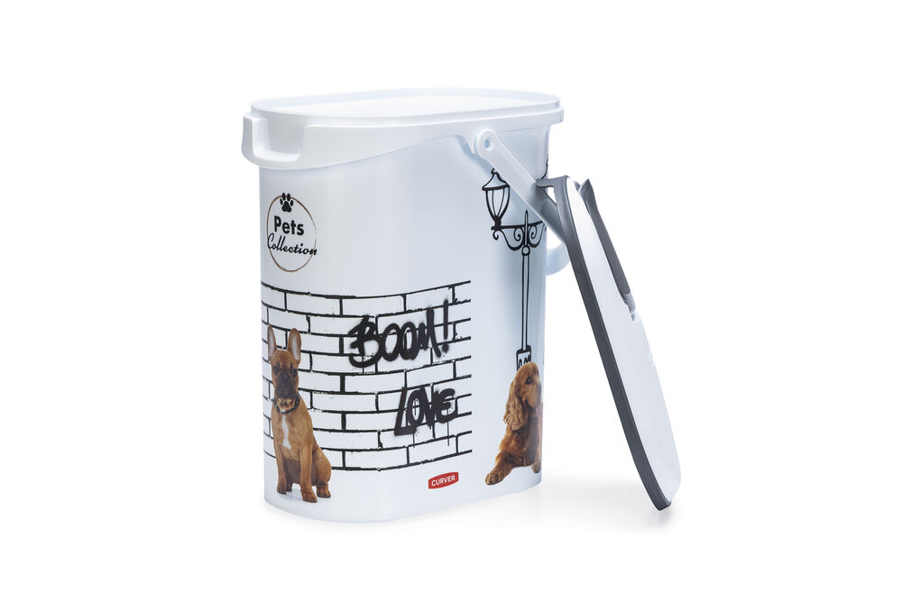Curver Hond - Voercontainer - 10 Liter - Wit Grijs