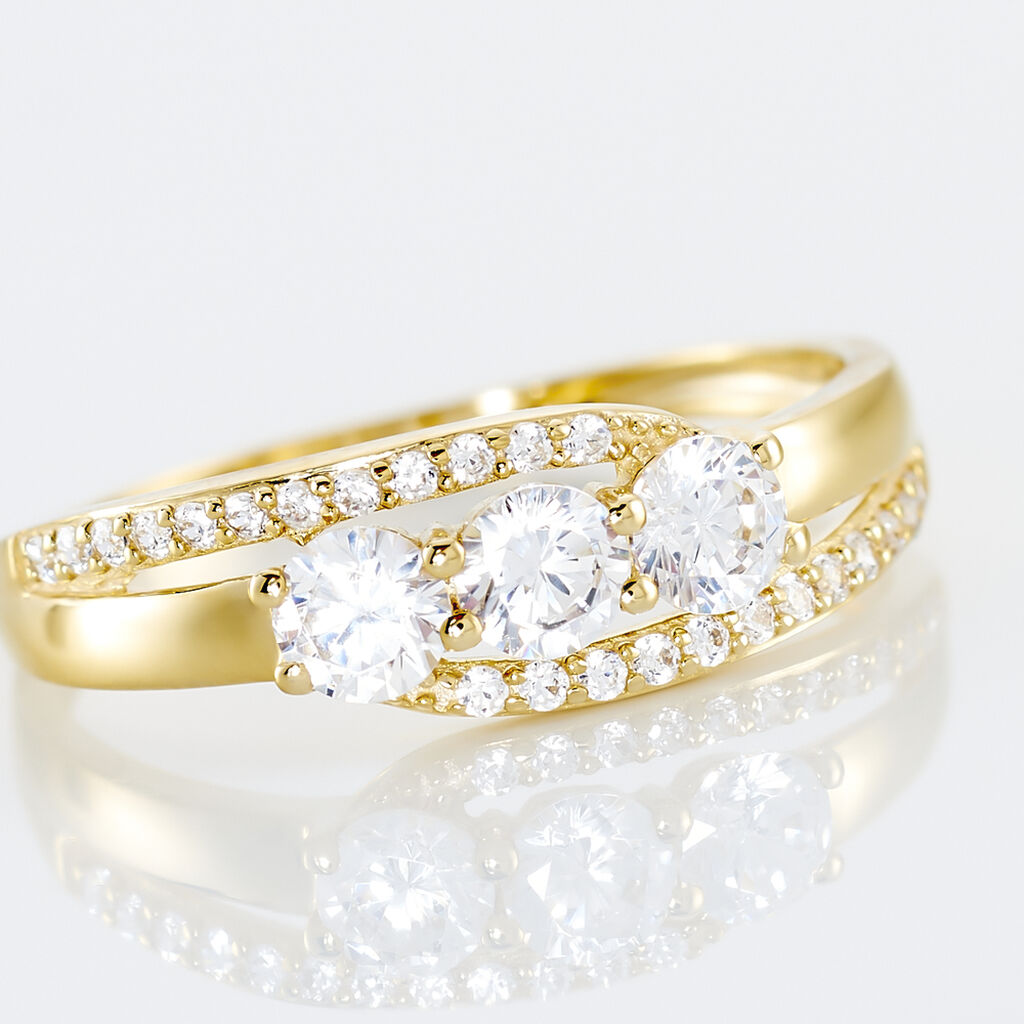 Bague Comete Or Jaune Oxyde De Zirconium