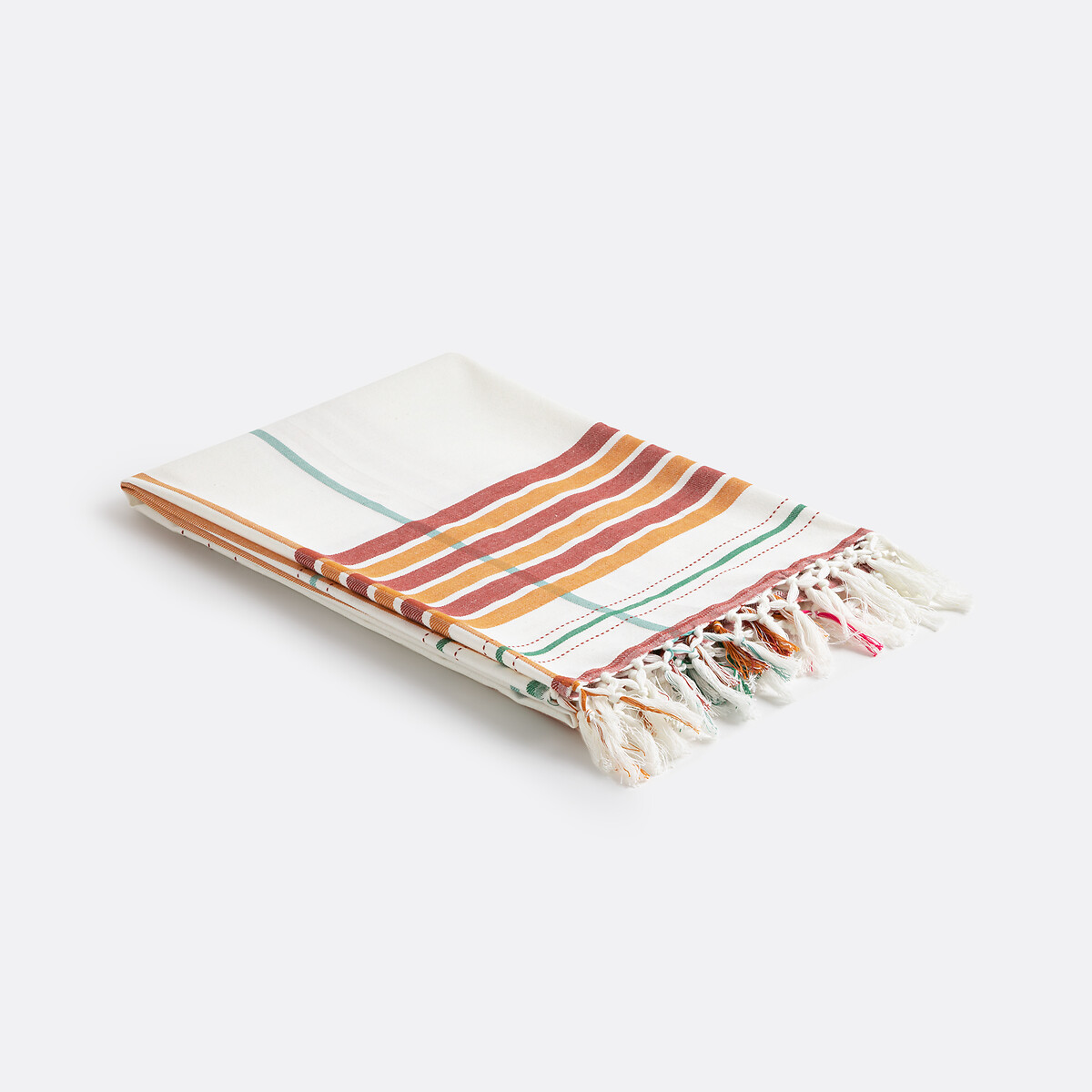 LA REDOUTE INTERIEURS<br>Riscas Fouta XL, tecido de algodão tingido, Socco