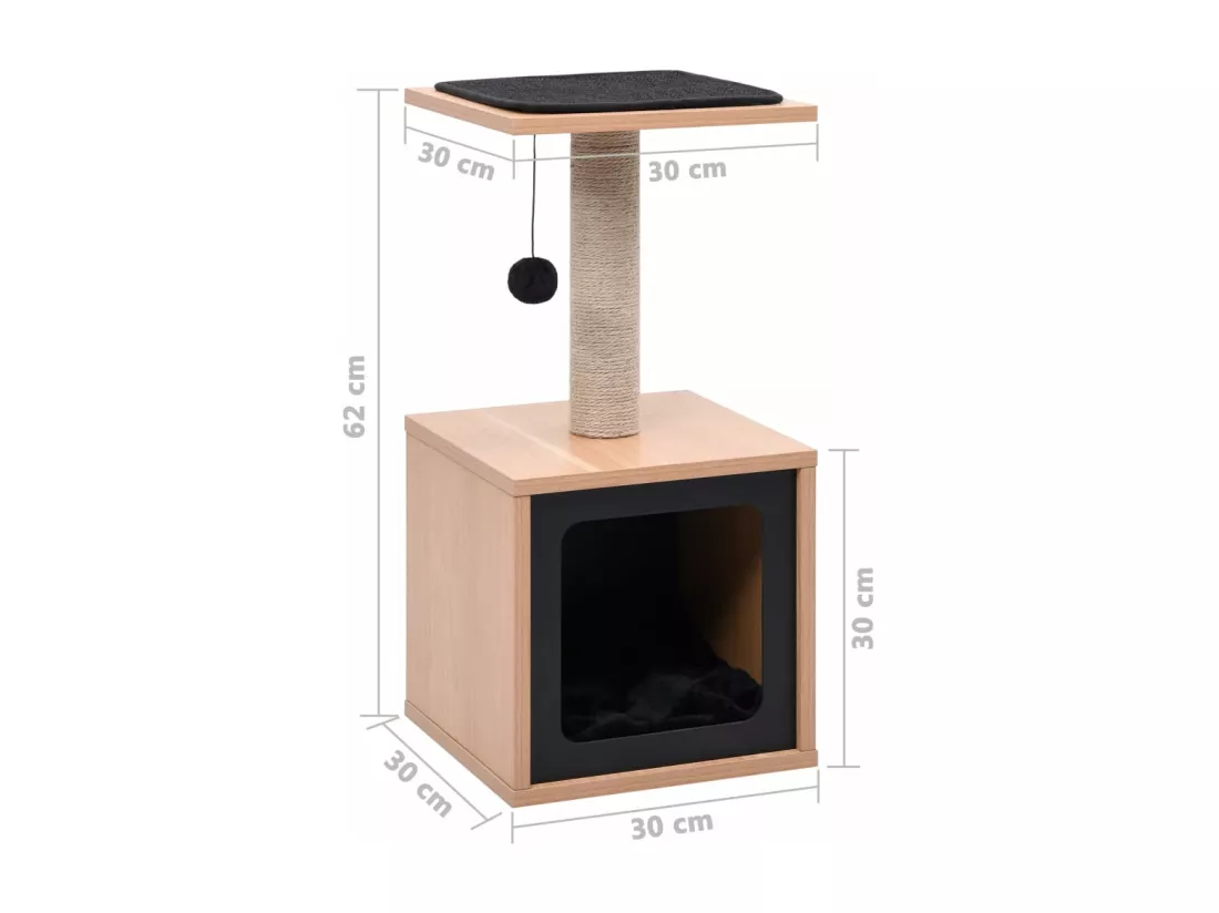 Arbre à chat avec tapis à gratter en sisal 62 cm