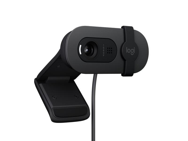 Logitech Brio 100 Graphite Full HD-Webcam mit integrierter Abdeckblende